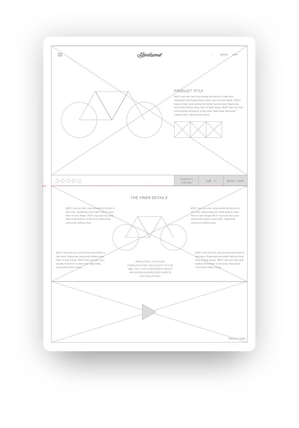 Handsome Cycles UX Design PDP